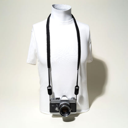 Black Woven Paracord Camera Strap 44" + Peak Design Anchors
