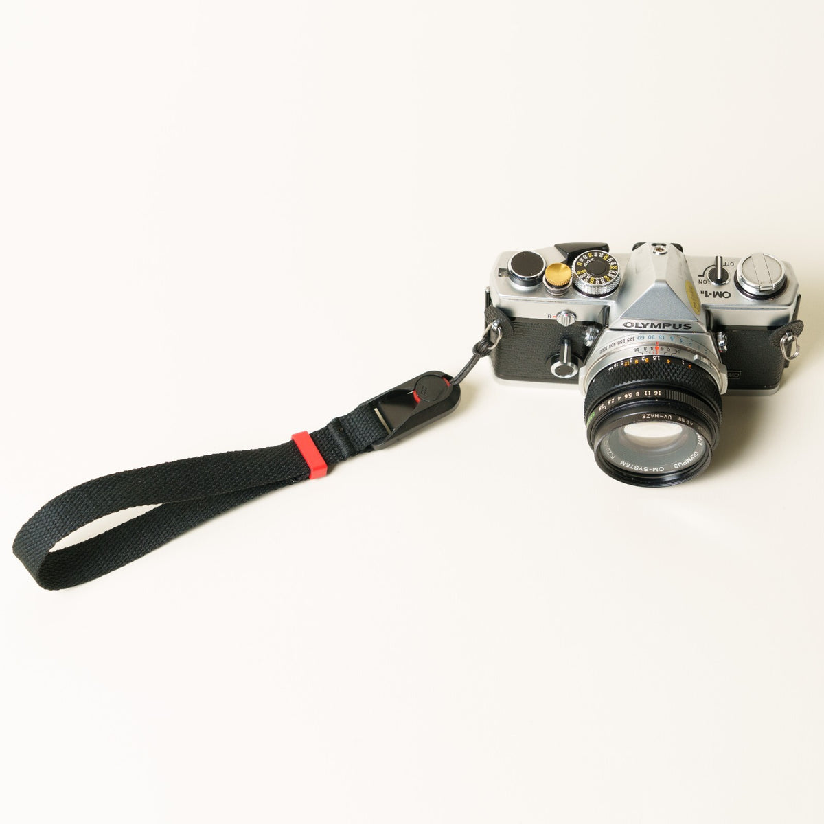 Black Cotton Canvas Camera Wrist Strap 16" + Peak Design Anchor