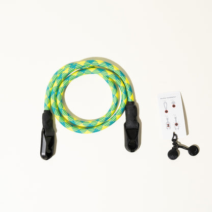 Green & Yellow Rope Camera Strap, 2-Point or Single-Point + Peak Design Anchors