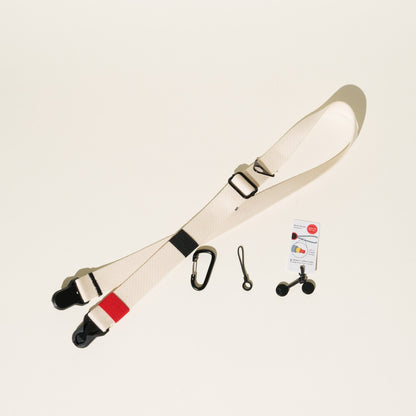 Off-White Heavy Duty Cotton Camera Strap 1.25", Adjustable 26-50" + Peak Design Anchors
