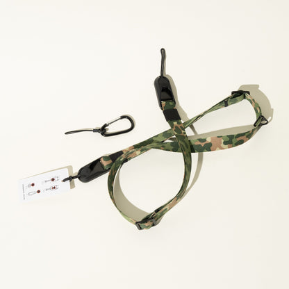 Green Camo Dual Adjustable Camera Strap 35-50", Accessory Mount + Peak Design Anchors