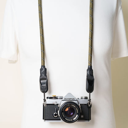Green Climbing Rope Camera Strap 40", Neck or Wrist + Peak Design Anchors
