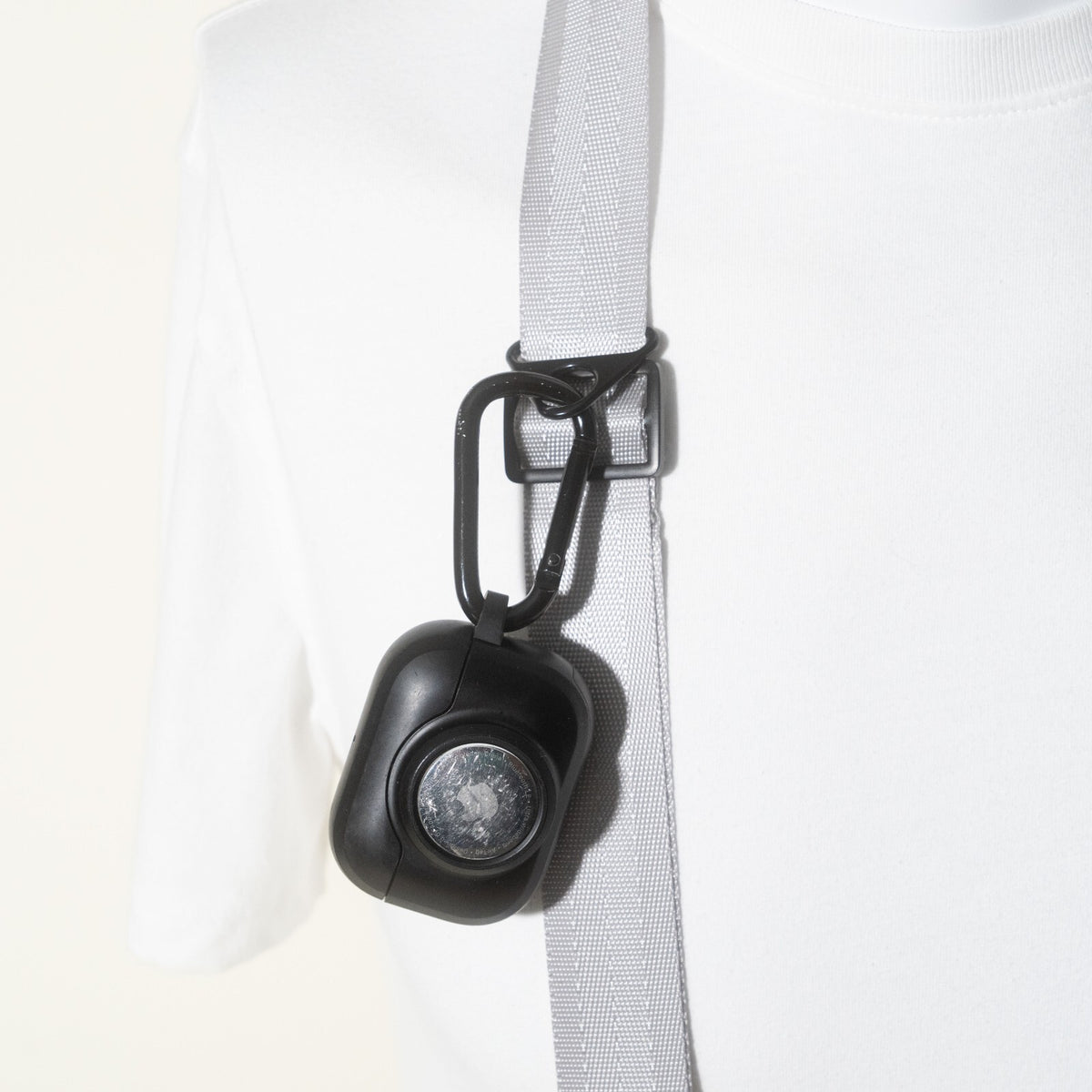 Silver Nylon Camera Strap 1.25", Adjustable 32-56", D-Ring + Peak Design Anchors