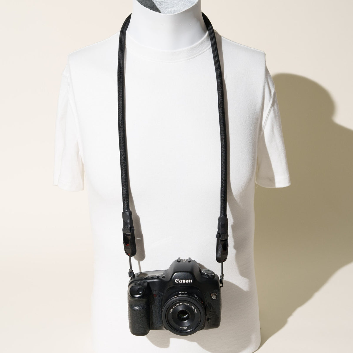 Black Climbing Rope Camera Strap 42" with Removable Loop Mounts + Peak Design Anchors