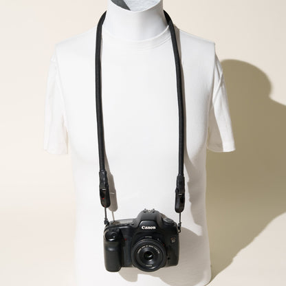 Black Climbing Rope Camera Strap 42" with Removable Loop Mounts + Peak Design Anchors