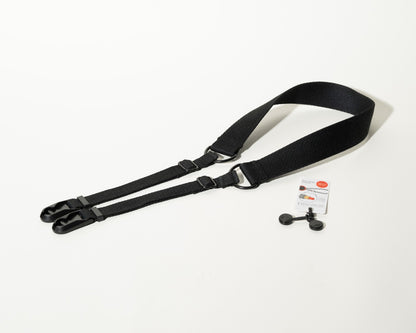 Vintage Style All Black Camera Strap 1.5", Adjustable 38-50" + Peak Design Anchors