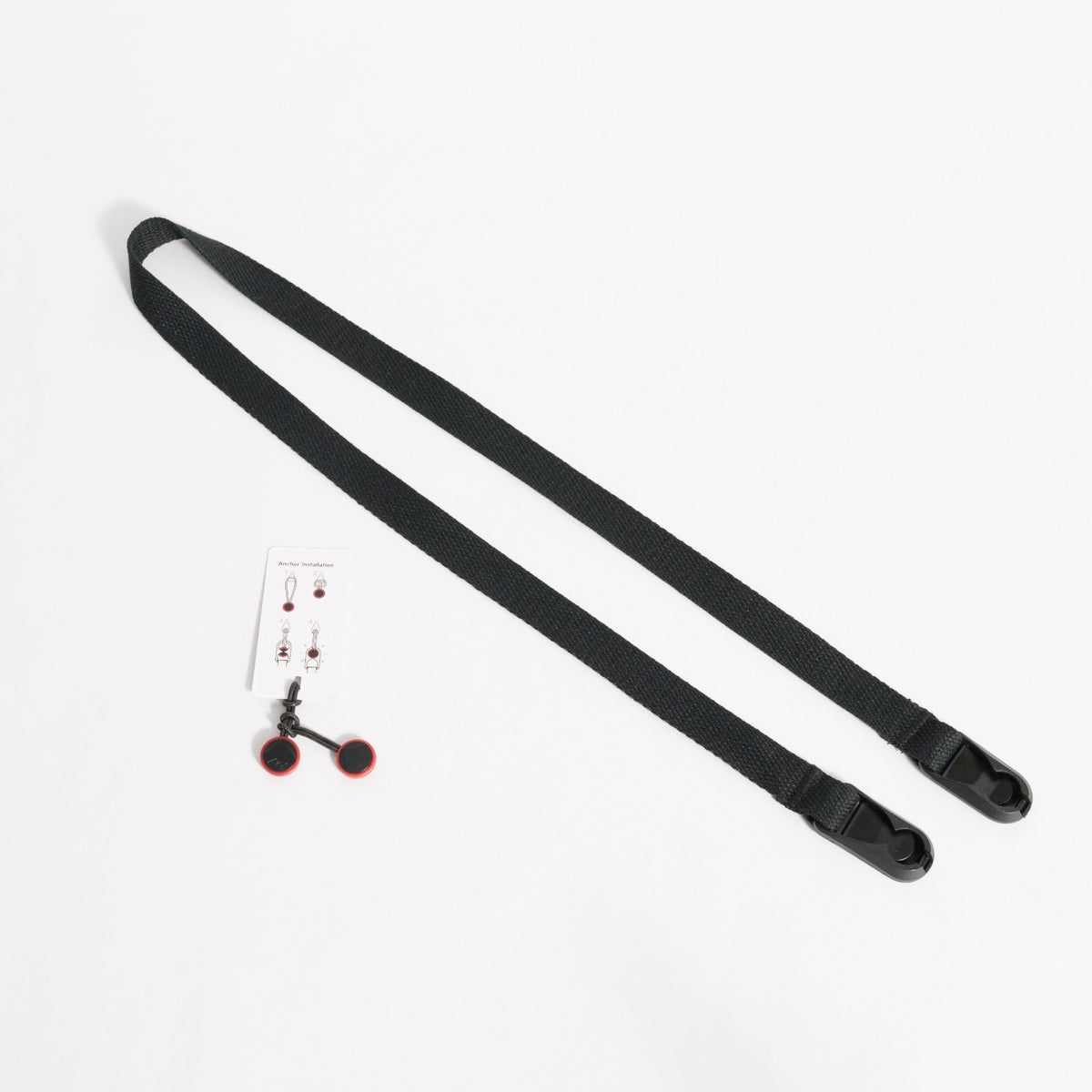 Black Cotton Canvas Camera Neck Strap, 40" x 3/4" + Peak Design Anchors