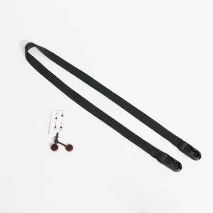 Black Cotton Canvas Camera Neck Strap, 40" x 3/4" + Peak Design Anchors