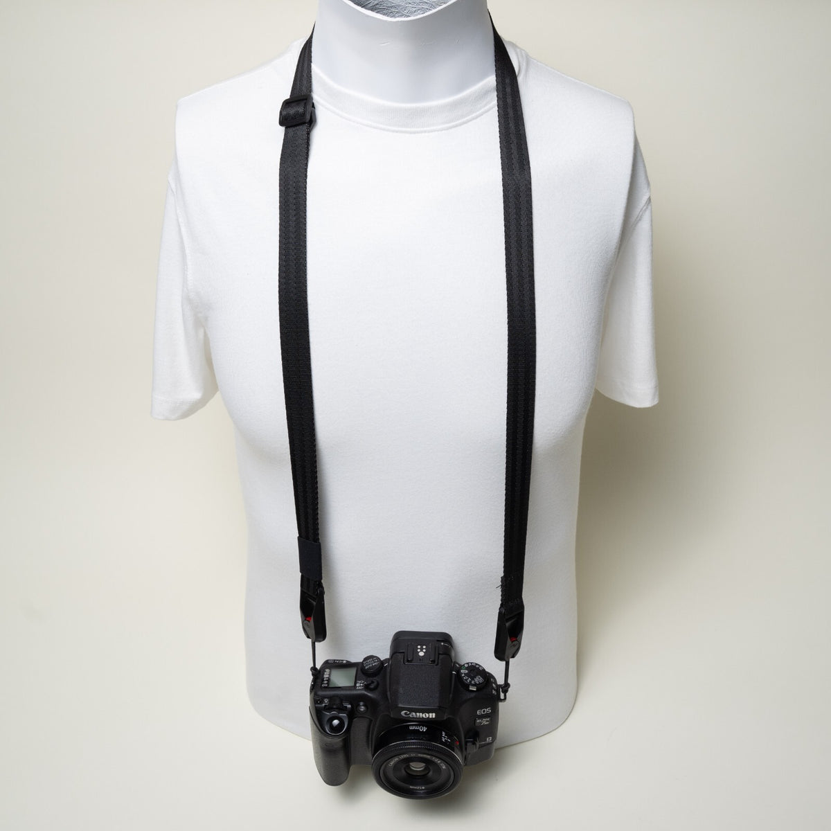 Black Slim Camera Strap Combo, 32-58" Adjustable Neck + 16" Wrist Strap