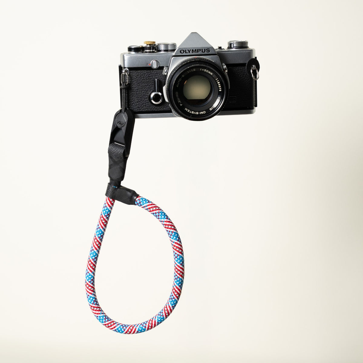 Red, White & Blue Climbing Rope Camera Strap, Neck 40" or Wrist 16"