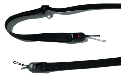 All-Black Nylon Camera Strap 1.25", Adjustable 32-58" + Peak Design Anchors