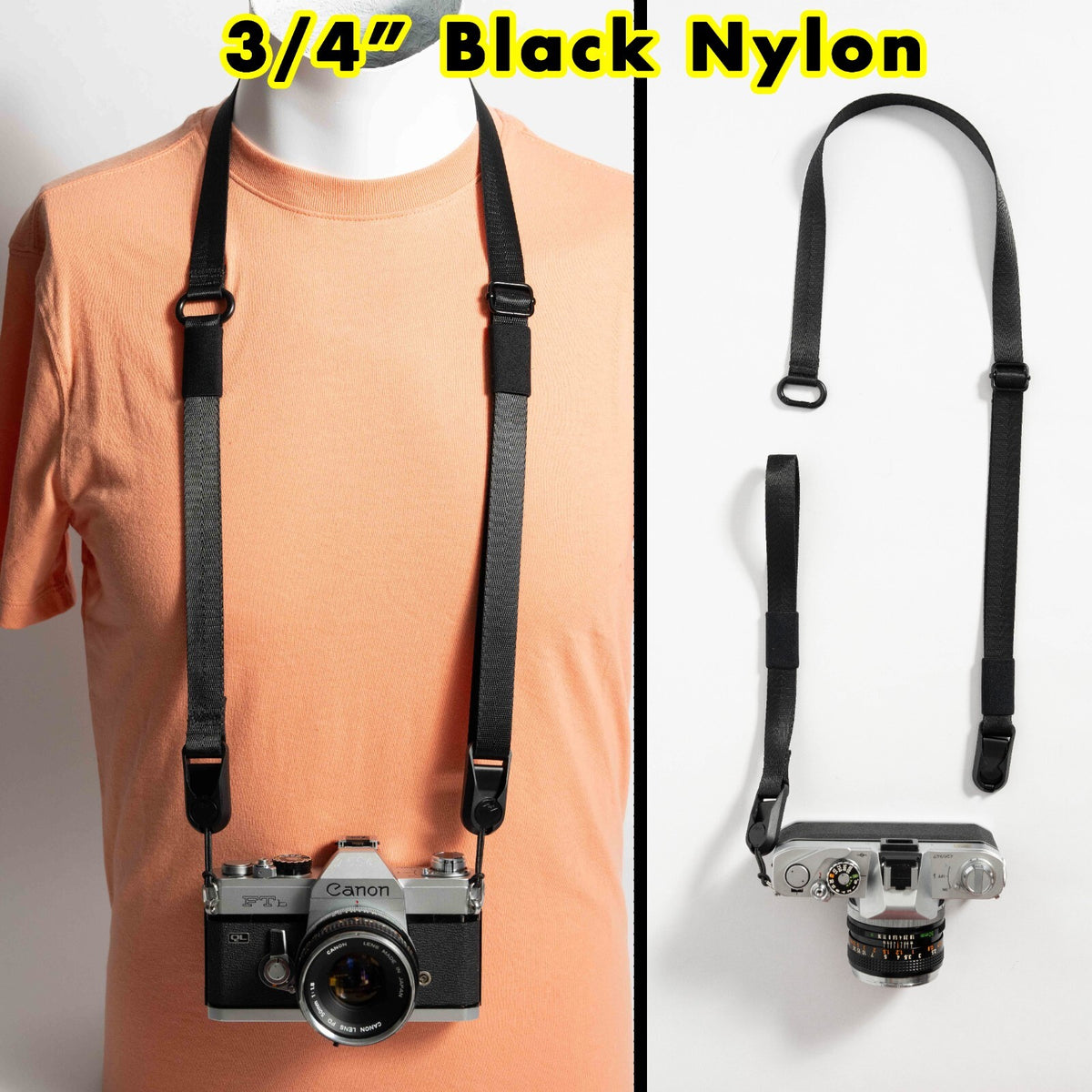 3-in-1 Camera Strap, Neck, Wrist & Crossbody, Adjustable 28-48" + Peak Design Anchors