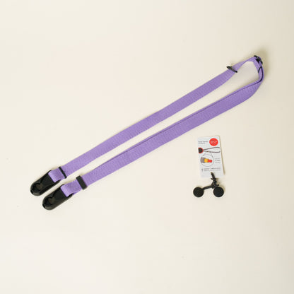 Purple Cotton Camera Strap, Adjustable Neck 30-50" or Wrist + Peak Design Anchors