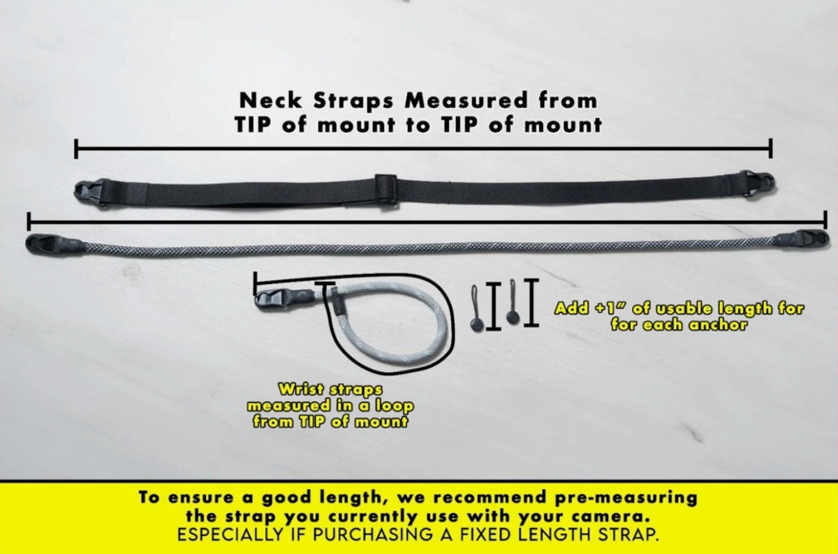 Slim Black & Red Camera Neck Strap 28-32", Classic Clasp Mounts