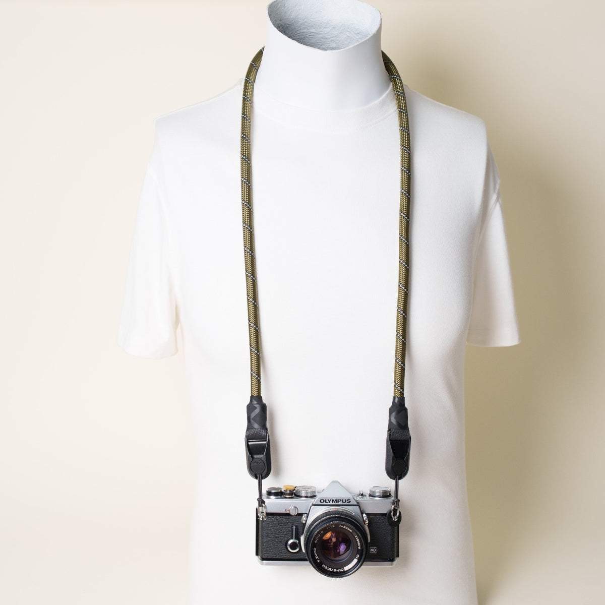 Green Climbing Rope Camera Strap 40", Neck or Wrist + Peak Design Anchors