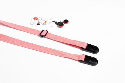 Small Pink Striped Camera Neck Strap, Adjustable 20-35" + Peak Design Anchors
