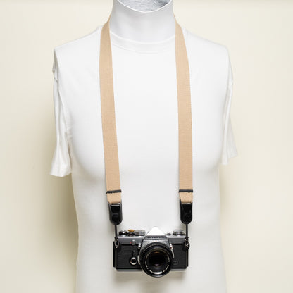 Cotton Camera Neck Strap 40" x 1", Navy Blue, Khaki or Olive Green + Peak Design Anchors