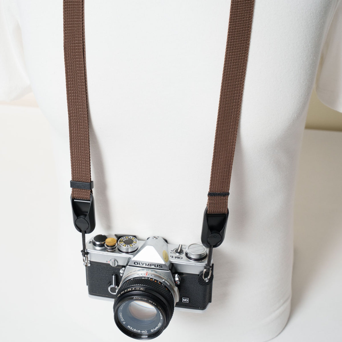Brown Nylon Camera Strap, Neck, Lanyard or Wrist + Peak Design Anchors