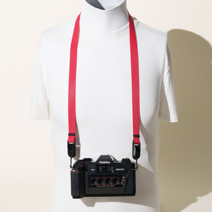 Red Diamond Pattern Camera Strap, Adjustable or Fixed + Peak Design Anchors