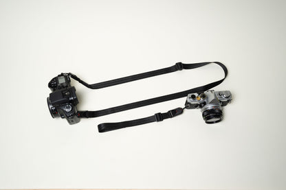 Black Slim Camera Strap Combo, 32-58" Adjustable Neck + 16" Wrist Strap