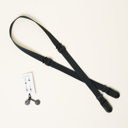 Cotton Camera Strap, Black, Red or Yellow, Neck 28-52" or Wrist + Peak Design Anchors