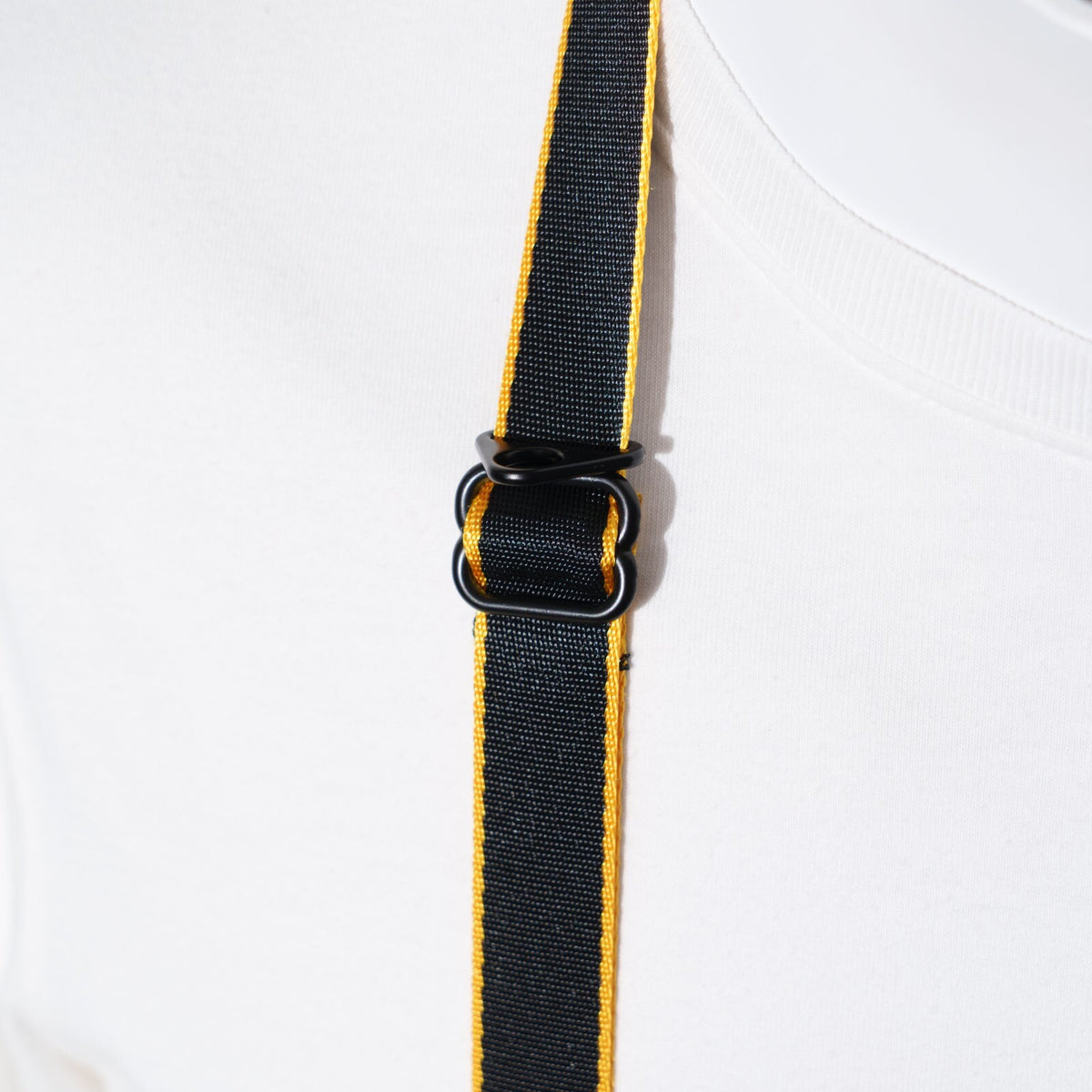 Black & Gold Stripe Camera Strap, Adjustable 22-40" + Peak Design Anchors