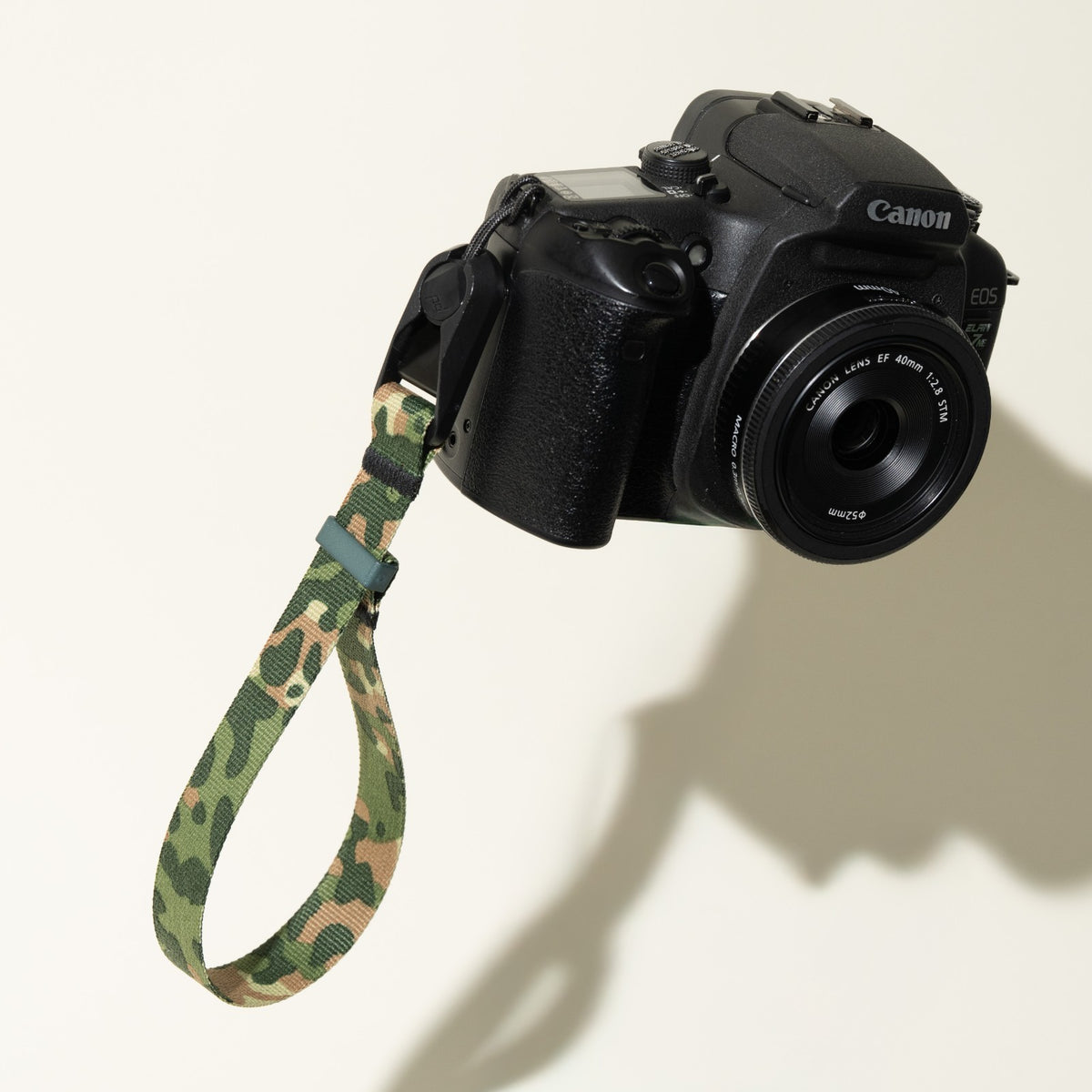Green Camo Camera Wrist Strap, Adjustable + Peak Design Anchor