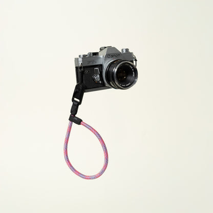 Pink & Blue Climbing Rope Camera Wrist Strap 16", 9mm + Peak Design Anchor