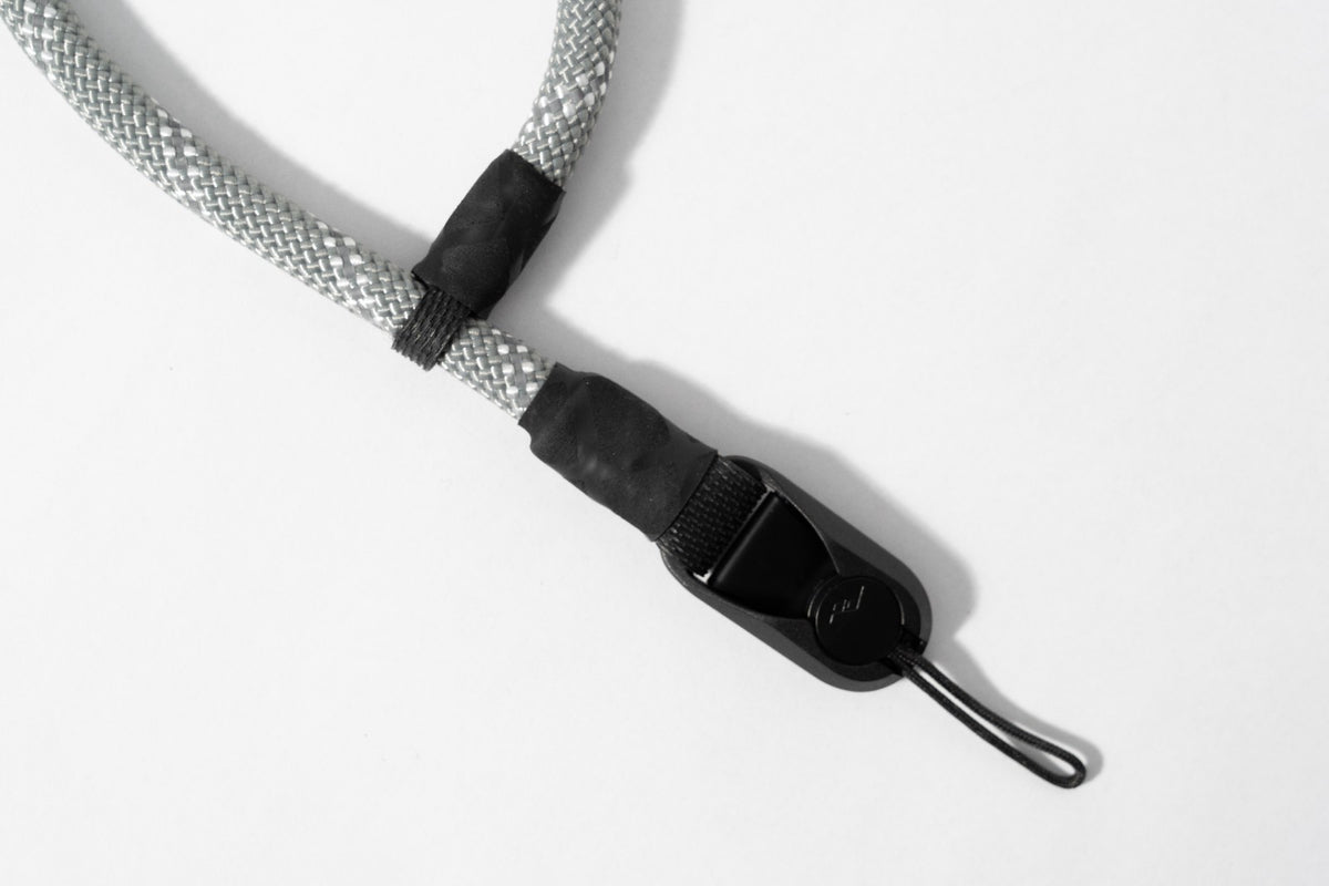 Grey Climbing Rope Camera Strap 42", Neck or Wrist + Peak Design Anchors