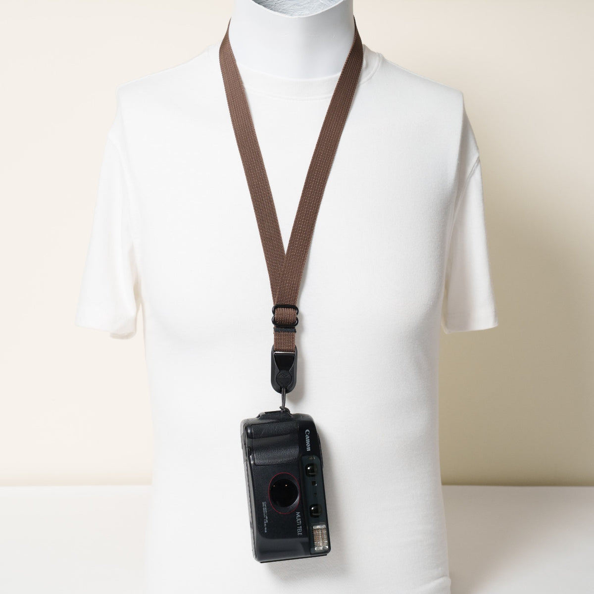 Brown Nylon Camera Strap, Neck, Lanyard or Wrist + Peak Design Anchors