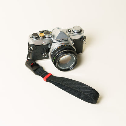 Black Cotton Canvas Camera Wrist Strap 16" + Peak Design Anchor