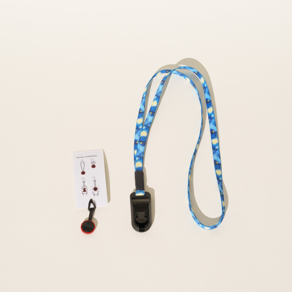 Slim Camera Lanyard for Digicams, Text Book, Dixie or Starry Night + Peak Design Anchor