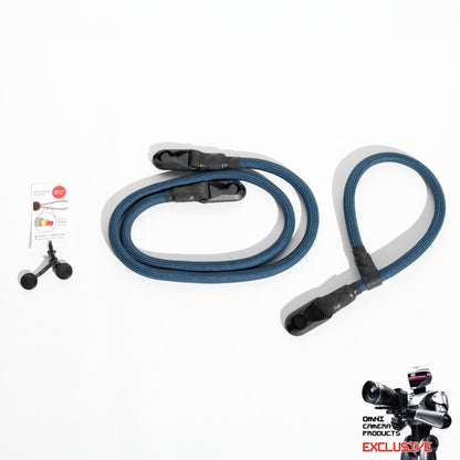 Deep Blue Climbing Rope Camera Strap Combo, 42" Neck + 12" Wrist