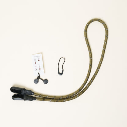 Green Climbing Rope Camera Strap 40", Neck or Wrist + Peak Design Anchors