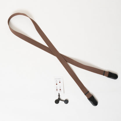 Brown Nylon Camera Strap, Neck, Lanyard or Wrist + Peak Design Anchors