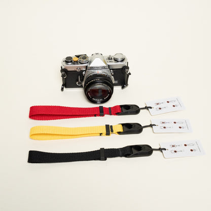 Cotton Camera Wrist Strap 16", Red, Yellow or Black + Peak Design Anchor