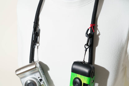 Black Climbing Rope Camera Strap 42" with Removable Loop Mounts + Peak Design Anchors