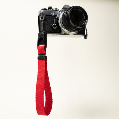 Cotton Camera Wrist Strap 16", Red, Yellow or Black + Peak Design Anchor