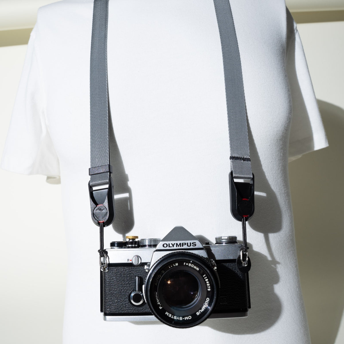 Metallic Gold or Silver Camera Strap, Neck 28-50" or Wrist + Peak Design Anchors