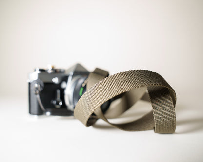 Olive Green Nylon Camera Strap 40" x 3/4" + Peak Design Anchors