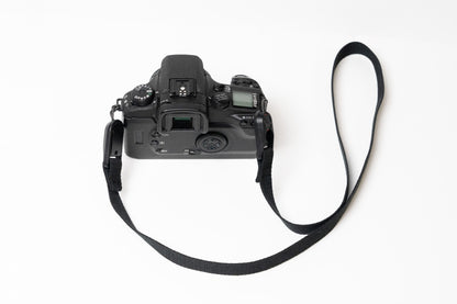 Black Cotton Canvas Camera Strap Combo, 42" Neck + Wrist Strap