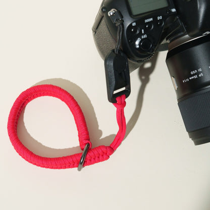 Braided Nylon Rope Camera Wrist Strap 14", Red, Gray or Orange + Peak Design Anchor