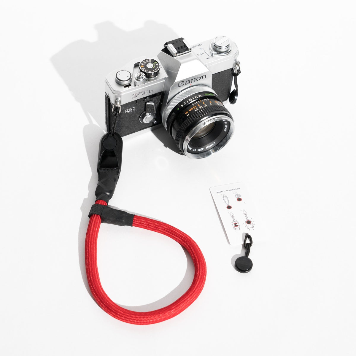 Climbing Rope Camera Strap, Red, Black or Blue, Neck 42" or Wrist + Peak Design Anchors