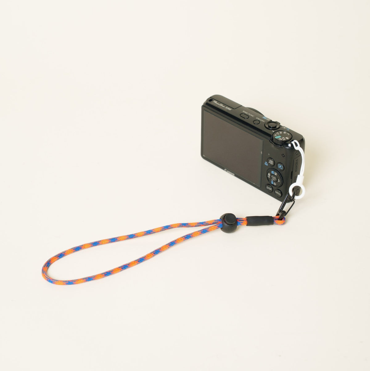 Blue & Orange Paracord Camera Strap, 38" Lanyard or 16" Wrist
