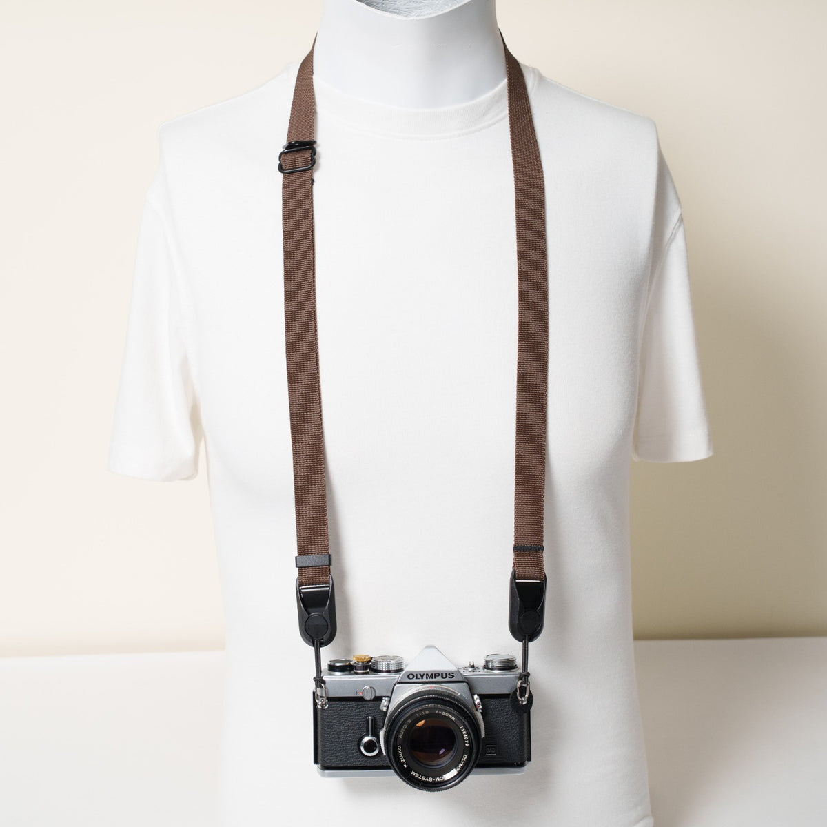 Brown Nylon Camera Strap, Neck, Lanyard or Wrist + Peak Design Anchors
