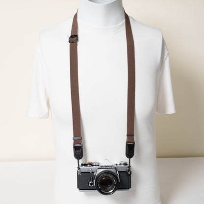 Brown Nylon Camera Strap, Neck, Lanyard or Wrist + Peak Design Anchors