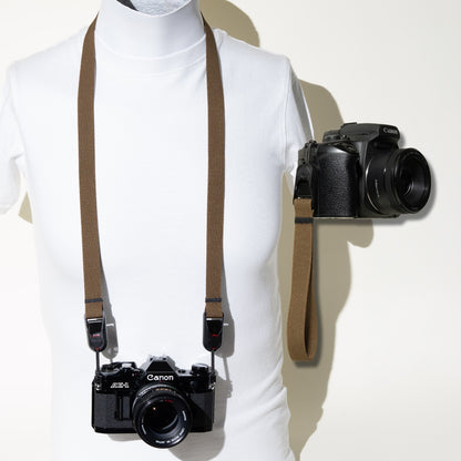 Copper Brown Nylon Camera Strap, Neck 40", Wrist or Combo + Peak Design Anchors