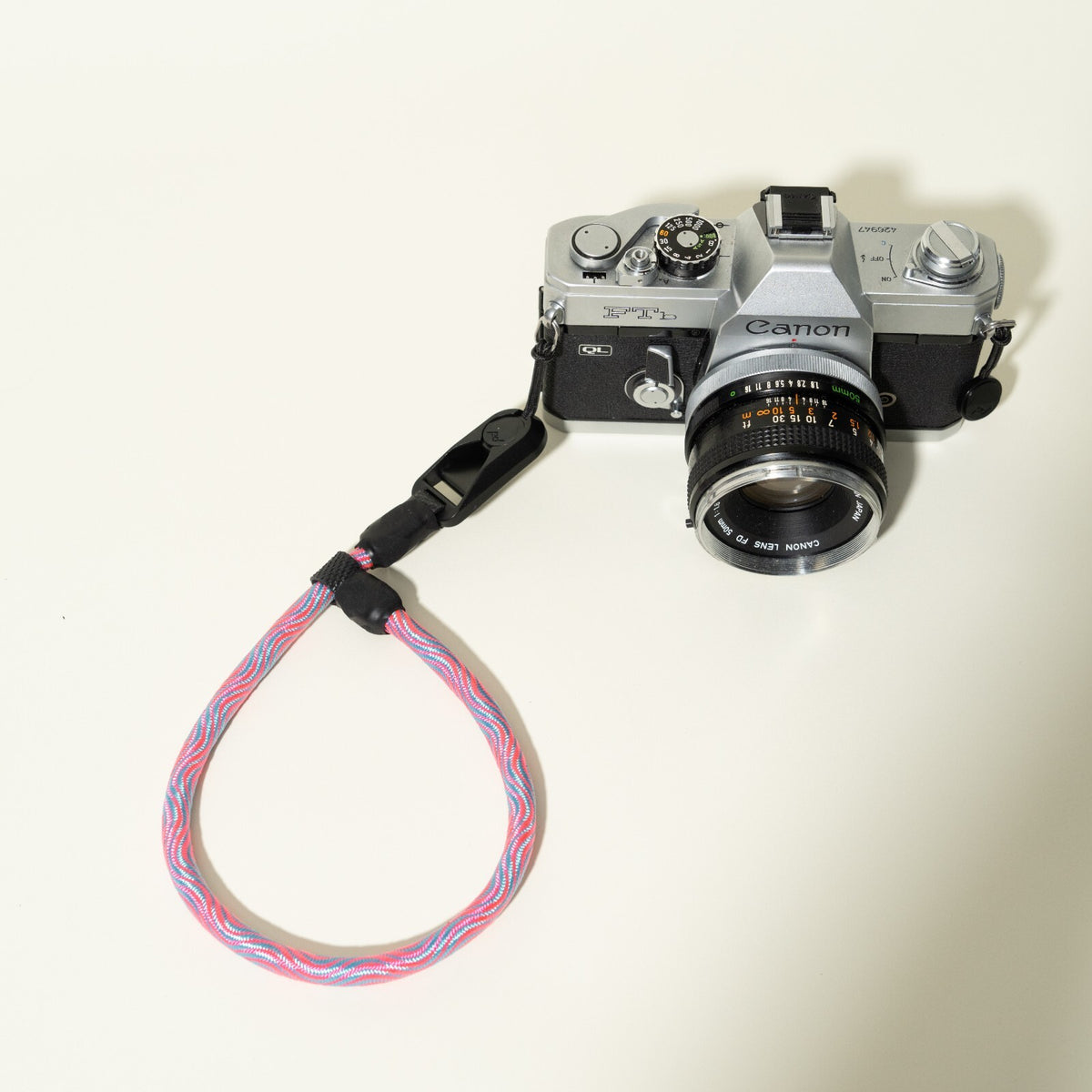 Pink & Blue Climbing Rope Camera Wrist Strap 16", 9mm + Peak Design Anchor