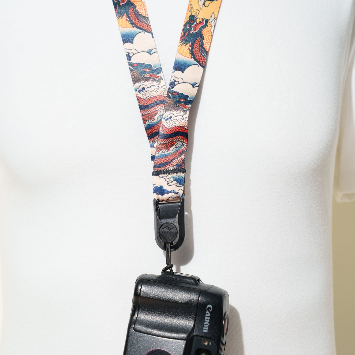 Japanese Print Camera Lanyard, Great Wave, Dragon or Anime, 1" x 38" + Peak Design Anchor