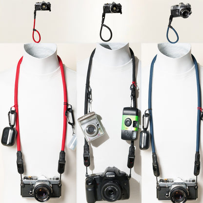 Climbing Rope Camera Strap, Red, Black or Blue, Neck 42" or Wrist + Peak Design Anchors